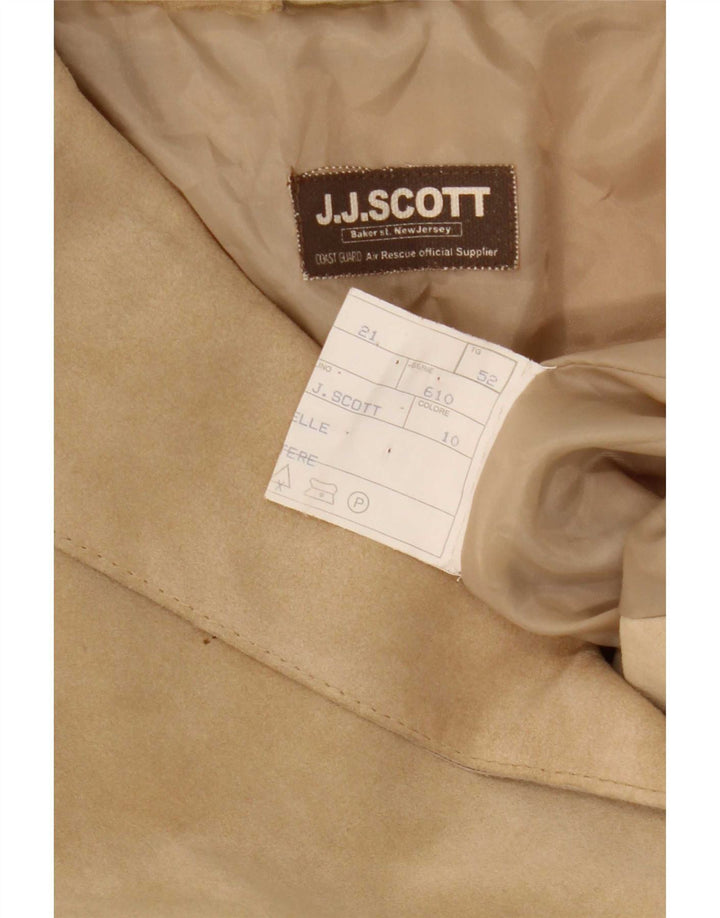J.J.Scott Mens 3 Button Suede Blazer Jacket IT 52 XL Beige Leather