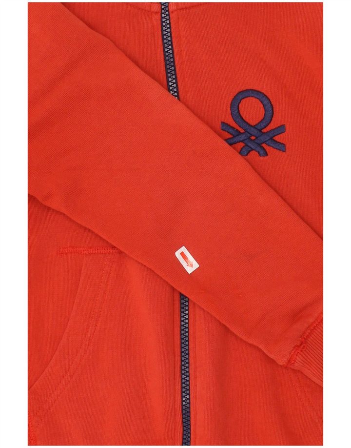 BENETTON Boys Tracksuit Top Jacket 6-7 Years Small Red Cotton