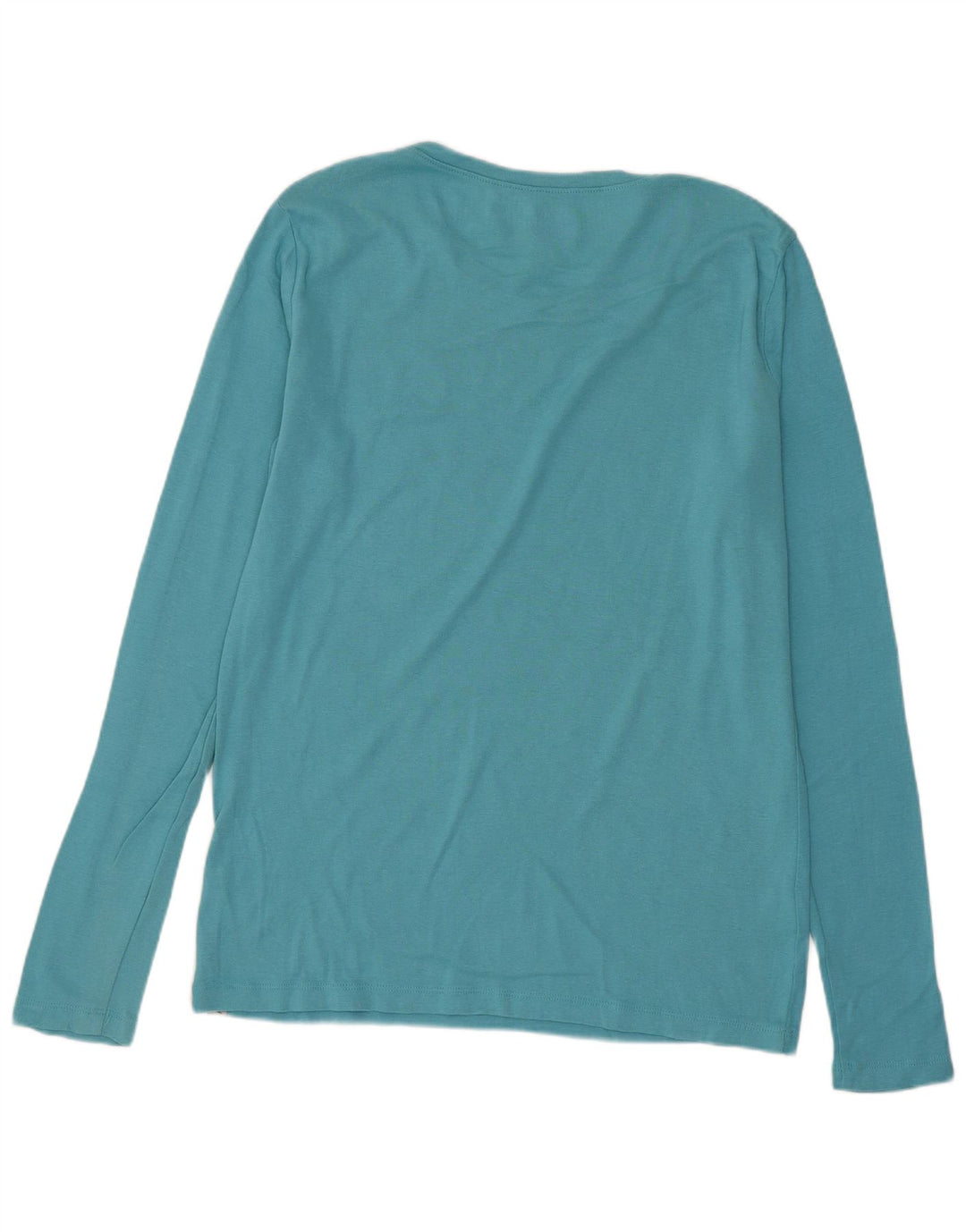 Eddie Bauer Womens Top Long Sleeve UK 14 Large Blue Cotton
