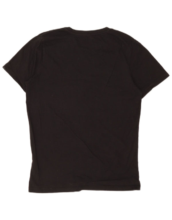 Jack & Jones Mens T-Shirt Top Medium Black Cotton