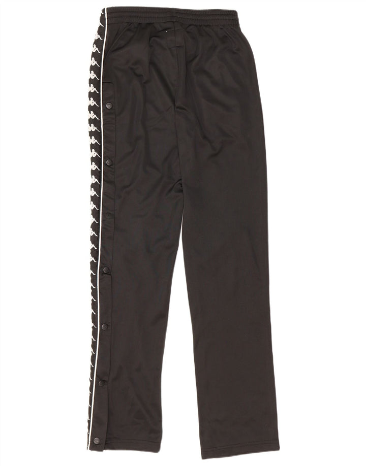 KAPPA Womens Graphic Tracksuit Trousers UK 12 Medium Black Polyester