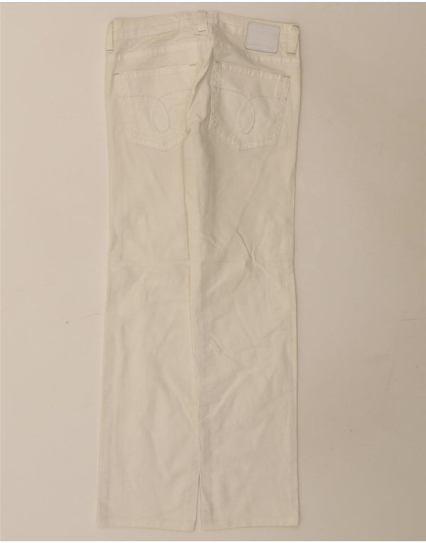 Calvin Klein Womens Straight Casual Trousers W27 L29 White Cotton