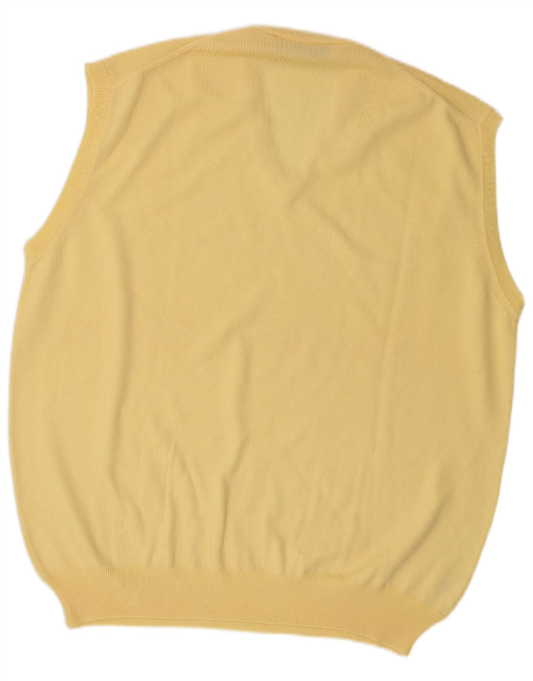 Vintage Mens Vest Tank Top IT 52 Large Yellow Merino Wool
