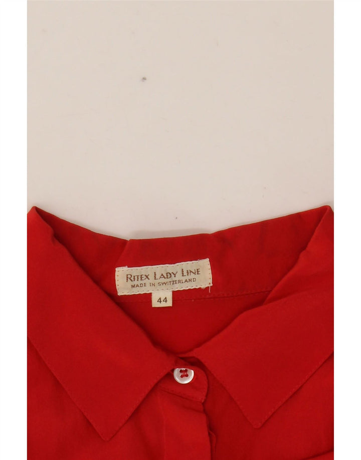 VINTAGE Womens Shirt Blouse IT 44 Medium Red