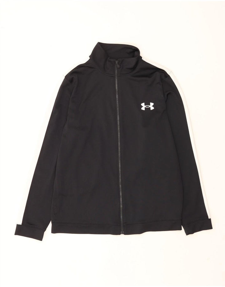 Under Armour Mens Tracksuit Top Jacket Large Black Colourblock Polyester