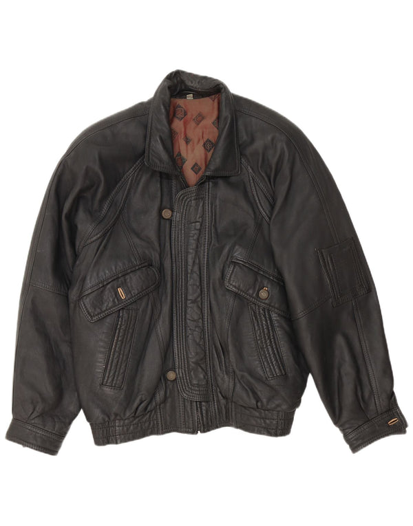 Fatigue Mens Leather Jacket UK 40 Large Black