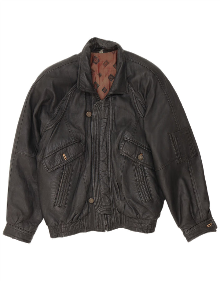 Fatigue Mens Leather Jacket UK 40 Large Black