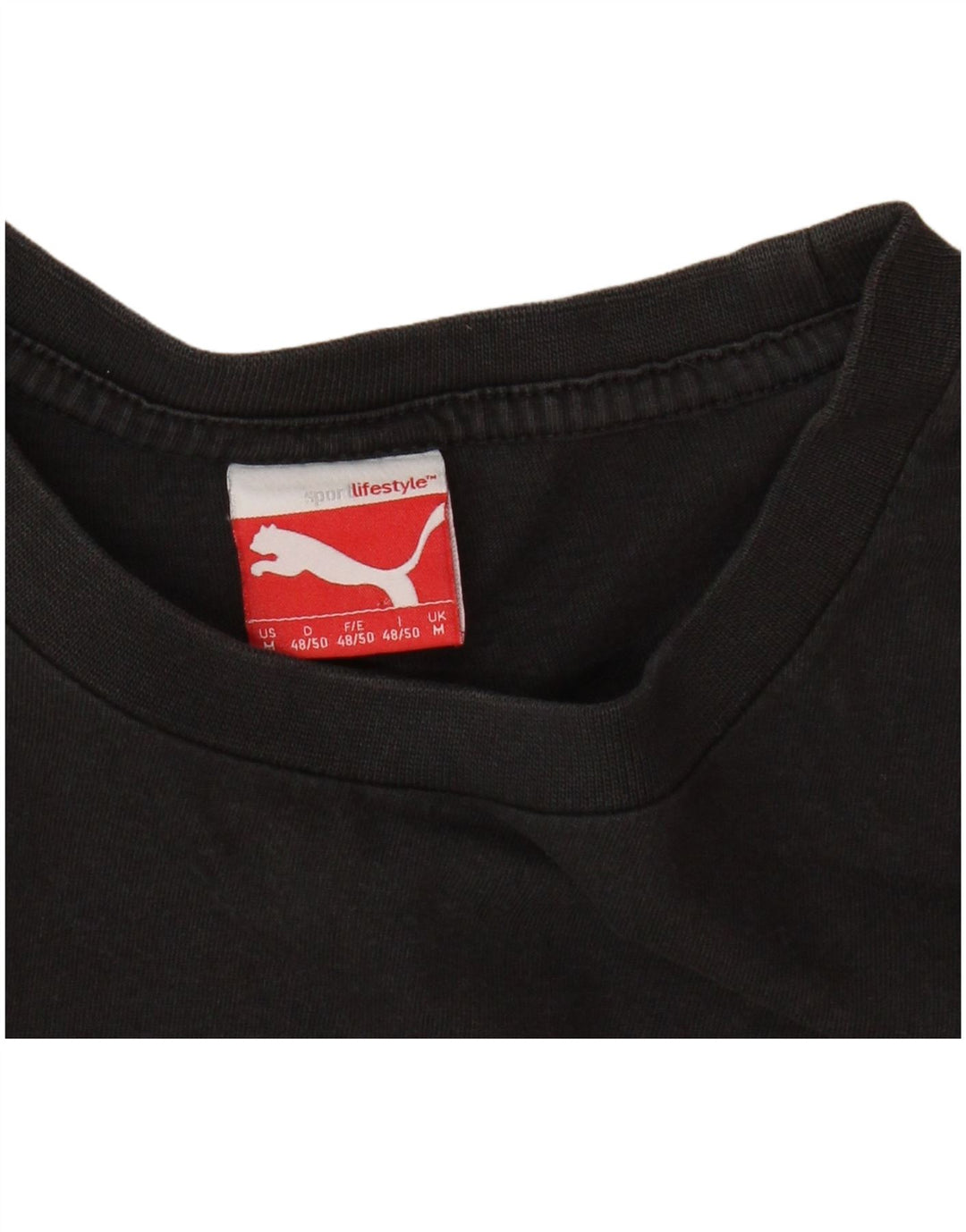 PUMA Mens Graphic T-Shirt Top Medium Black