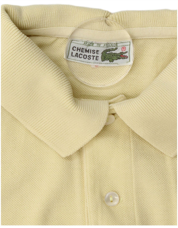LACOSTE Mens Polo Shirt Size 3 Small Yellow Cotton