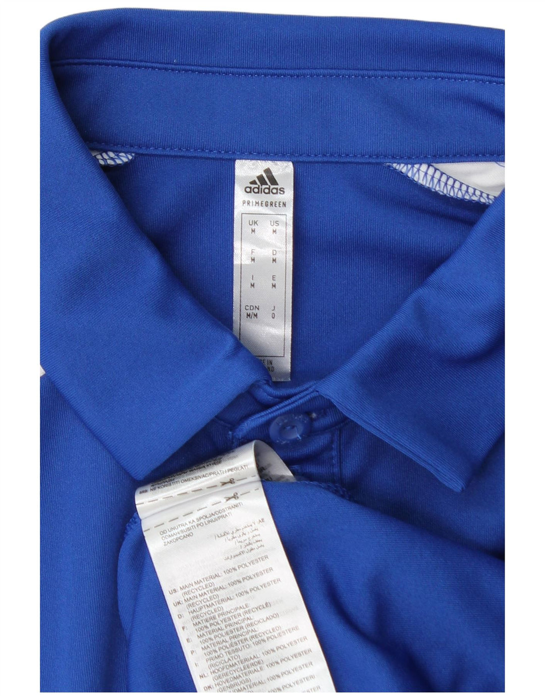 Adidas Mens Aeroready Graphic Polo Shirt Medium Blue Polyester