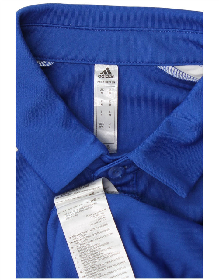 Adidas Mens Aeroready Graphic Polo Shirt Medium Blue Polyester