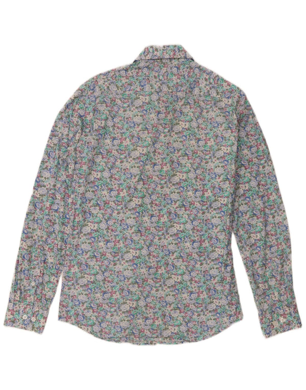 Vintage Mens Shirt Size 39/40 Medium Multicoloured Floral Cotton