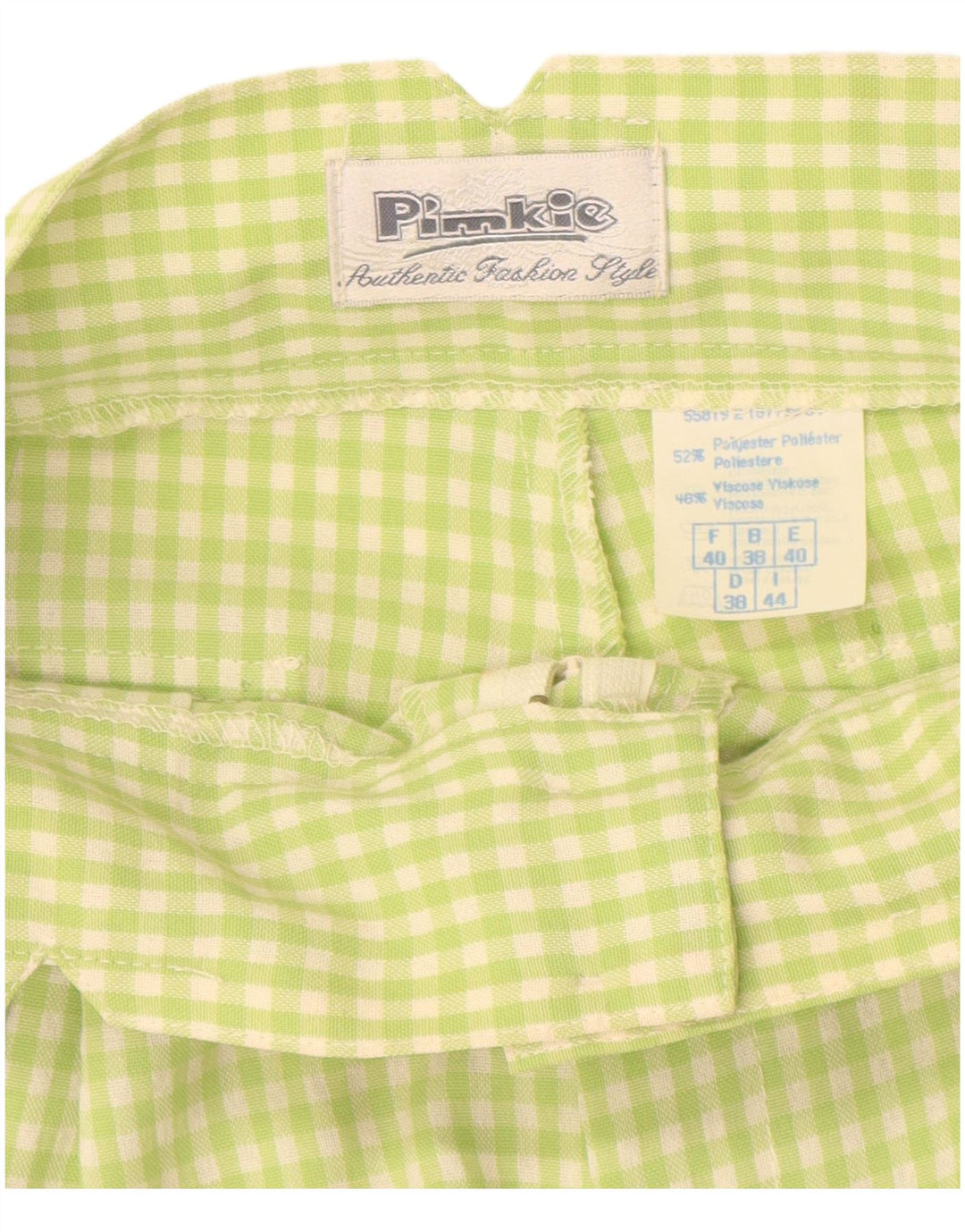 PIMKIE Womens High Waist Chino Shorts IT 44 Medium W26 Green Gingham