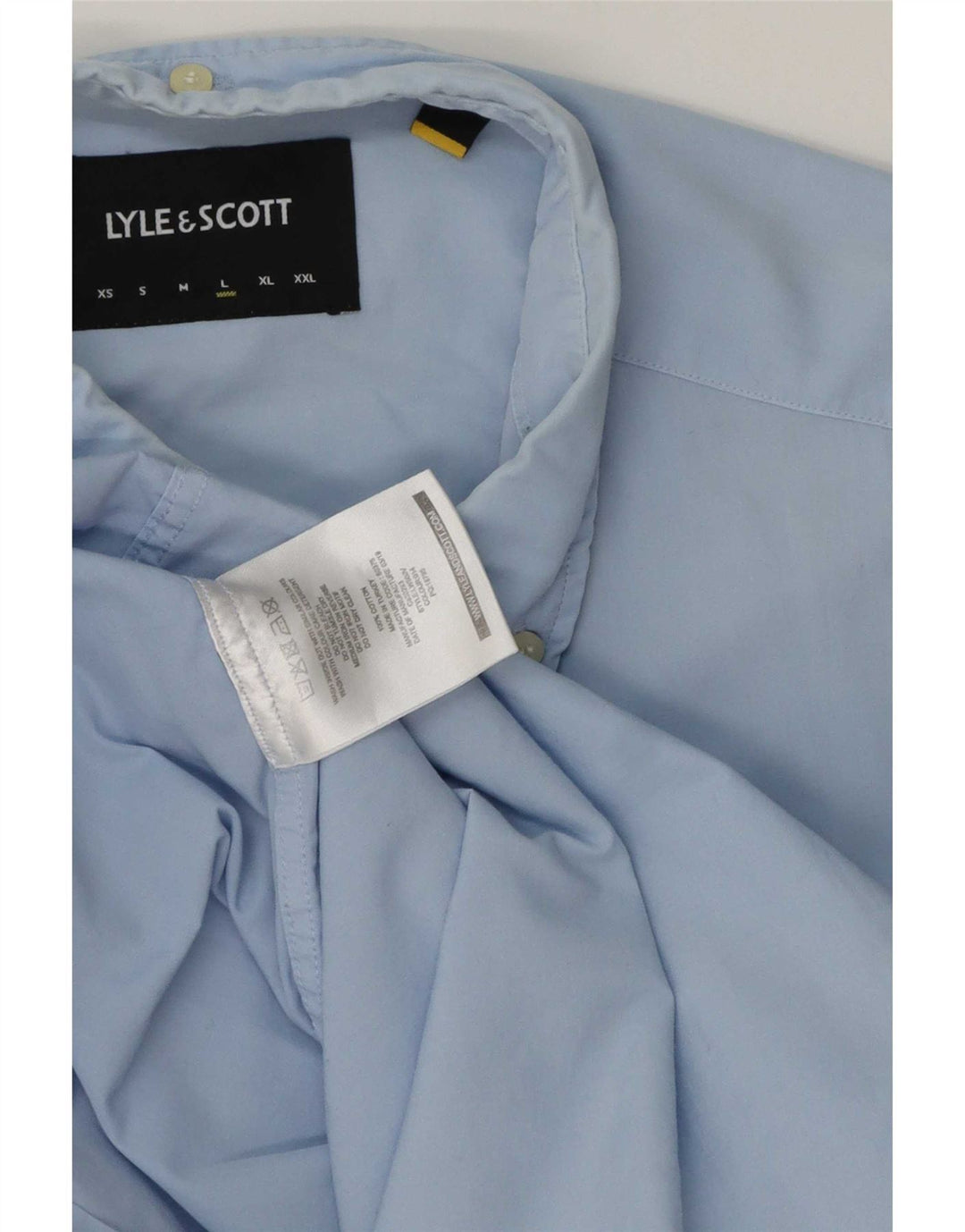 Lyle & Scott Mens Shirt Large Blue Cotton