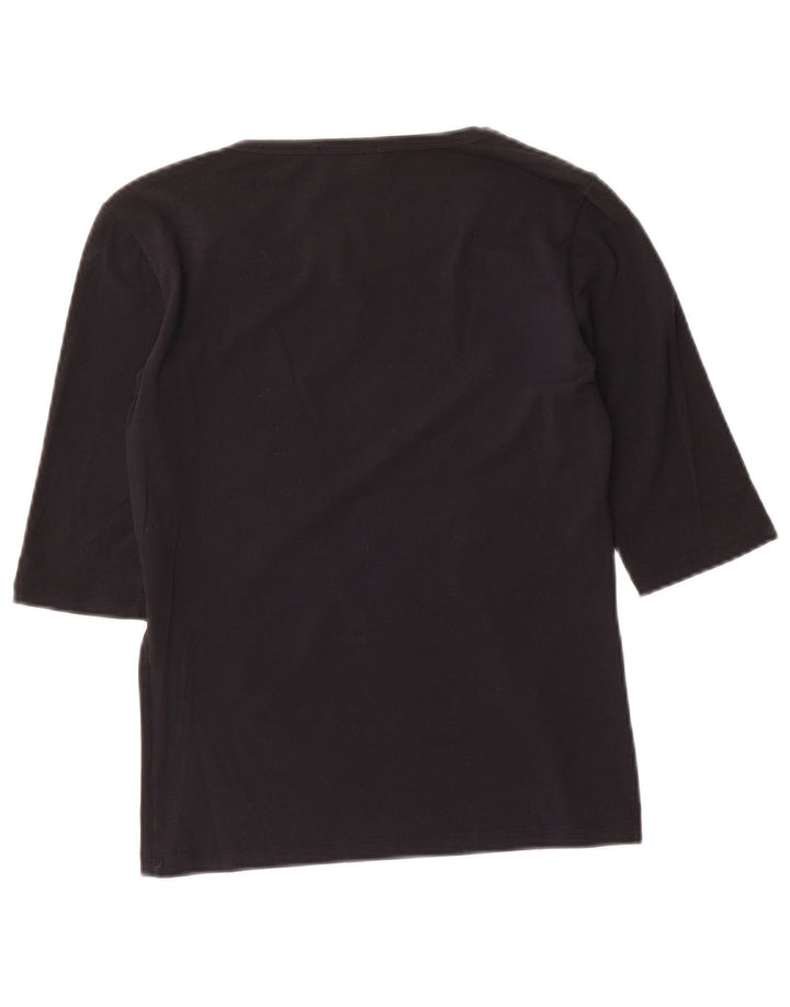Max Mara Womens Top 3/4 Sleeve UK 8 Small Black