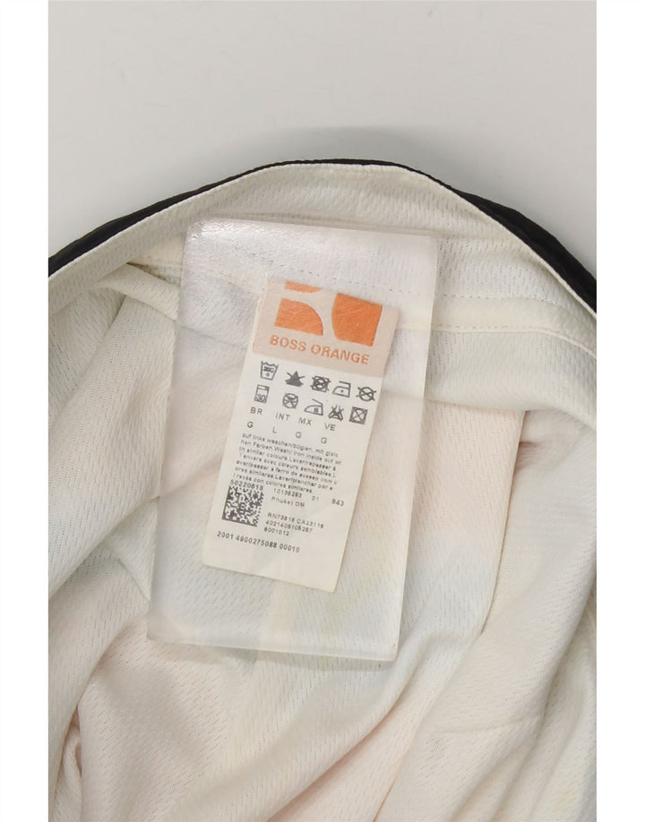 Hugo Boss Mens Swimming Shorts Large Orange Striped Polyester