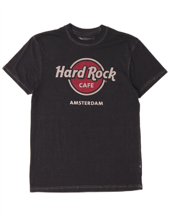 Hard Rock Cafe Mens Amsterdam Graphic T-Shirt Top Medium Black Cotton