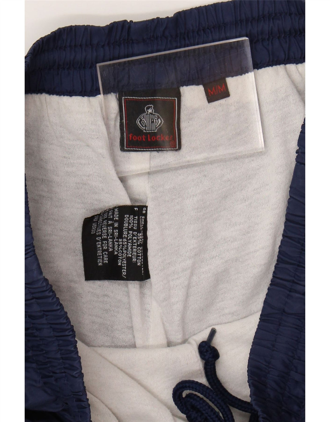 FOOT LOCKER Mens Tracksuit Trousers Medium  Navy Blue Nylon