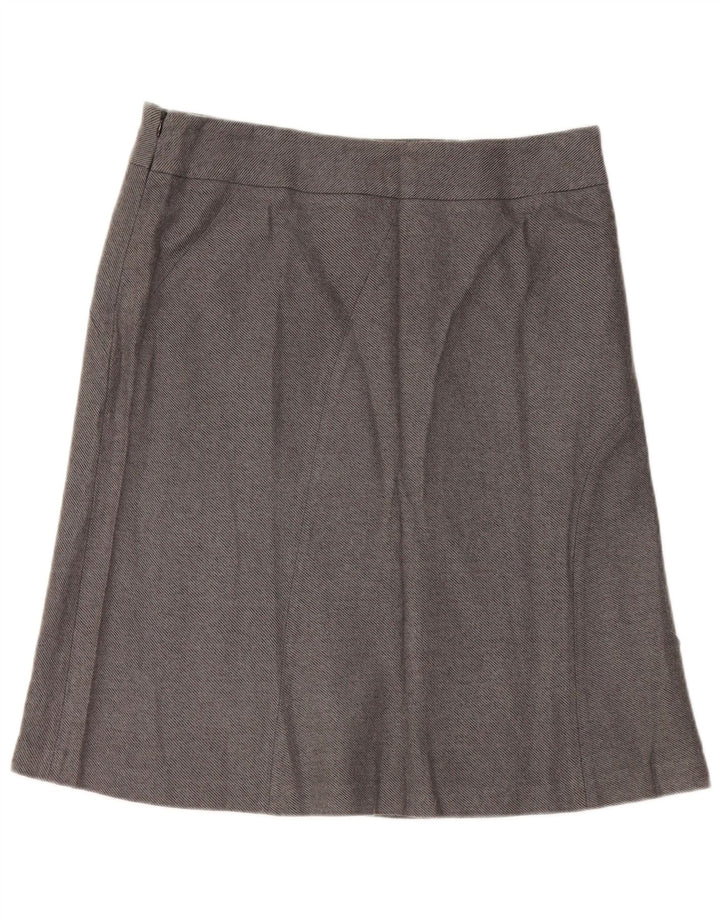 EDDIE BAUER Womens A-Line Skirt US 12 Large W32 Grey Acrylic