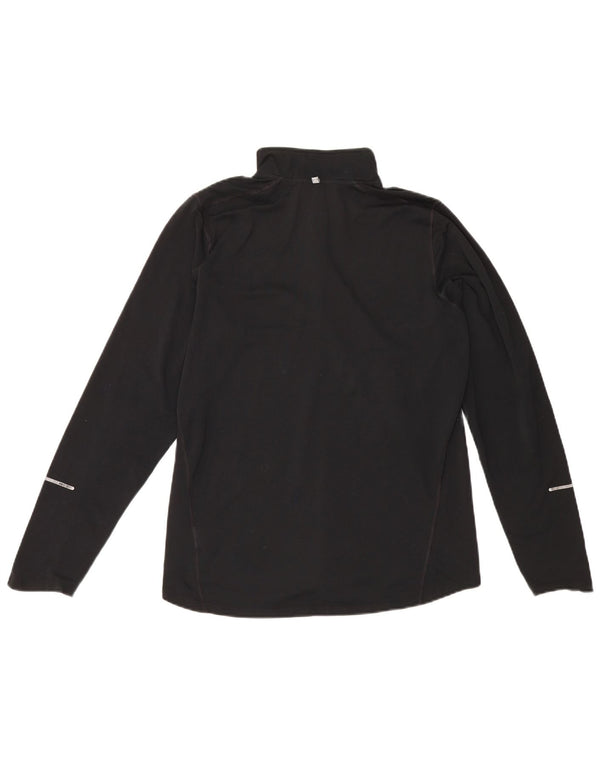Nike Mens Dri Fit Zip Neck Pullover Tracksuit Top Medium Black Polyester