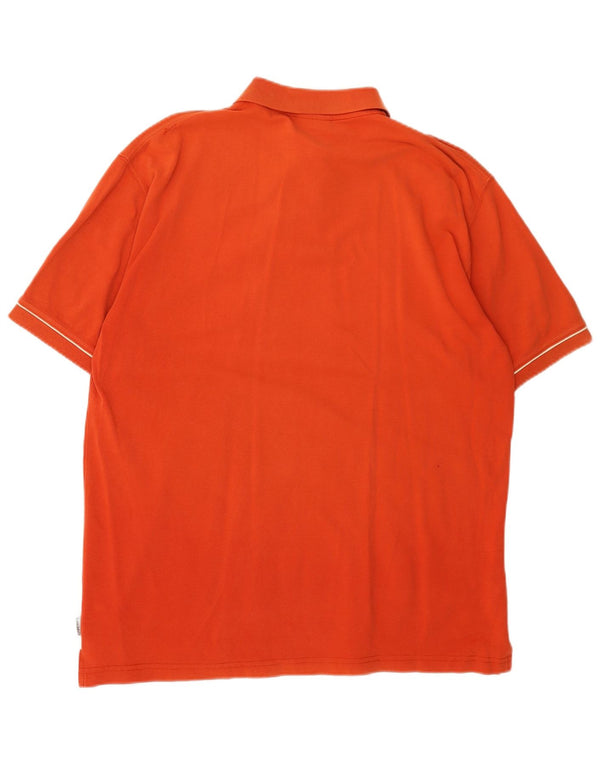 REEBOK Mens Polo Shirt XL Orange Cotton