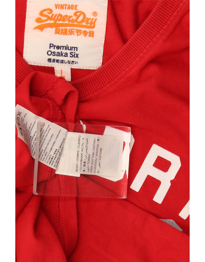 Superdry Mens Osaka Graphic T-Shirt Top Large Red Cotton