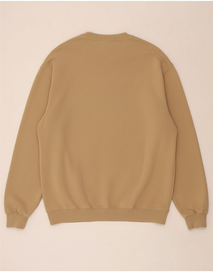 GUESS Mens Graphic Sweatshirt Jumper Large Beige Cotton