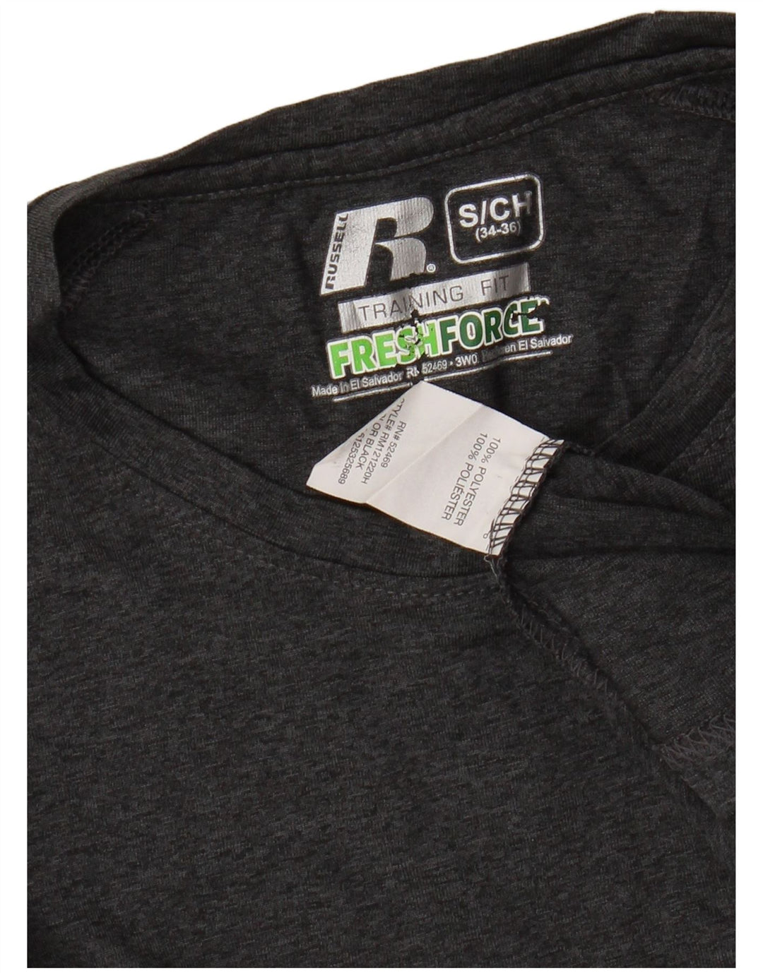 RUSSELL ATHLETIC Mens Dri-Power T-Shirt Top Small Grey Flecked Polyester