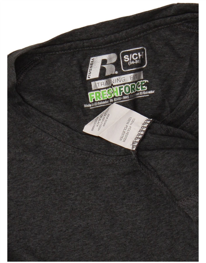 RUSSELL ATHLETIC Mens Dri-Power T-Shirt Top Small Grey Flecked Polyester