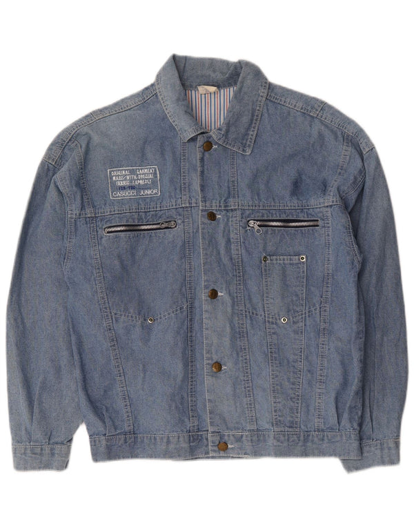 Casucci Womens Denim Jacket IT 42 Medium Blue Cotton