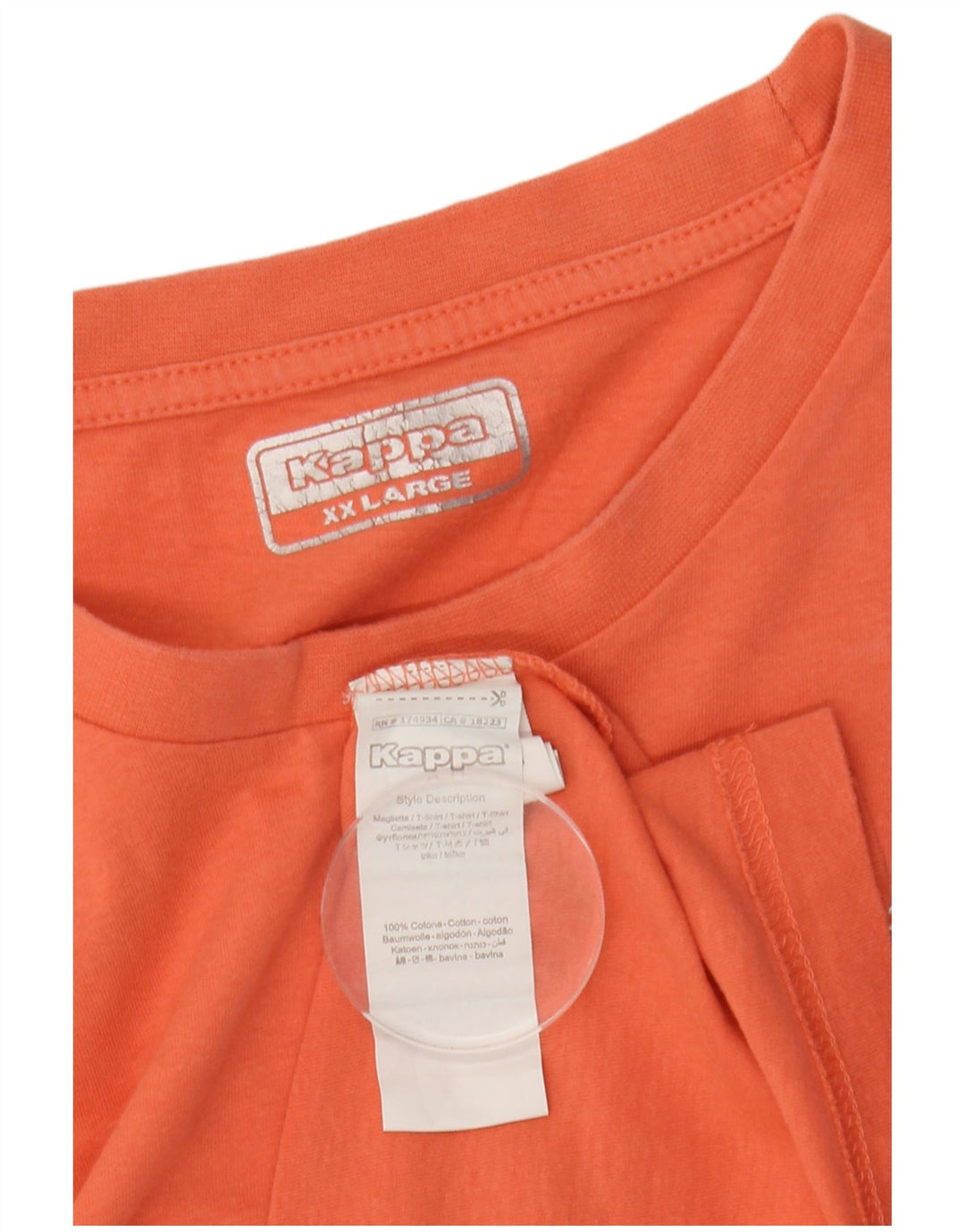 Kappa Mens T-Shirt Top 2XL Red Cotton