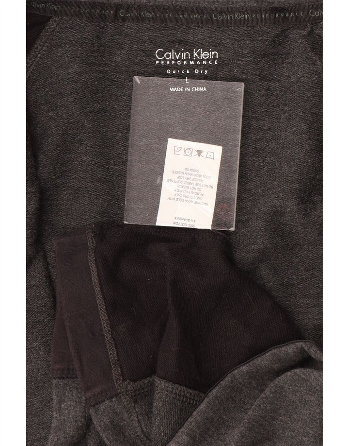 CALVIN KLEIN Womens Performance Tracksuit Top Jacket UK 14 Large Grey