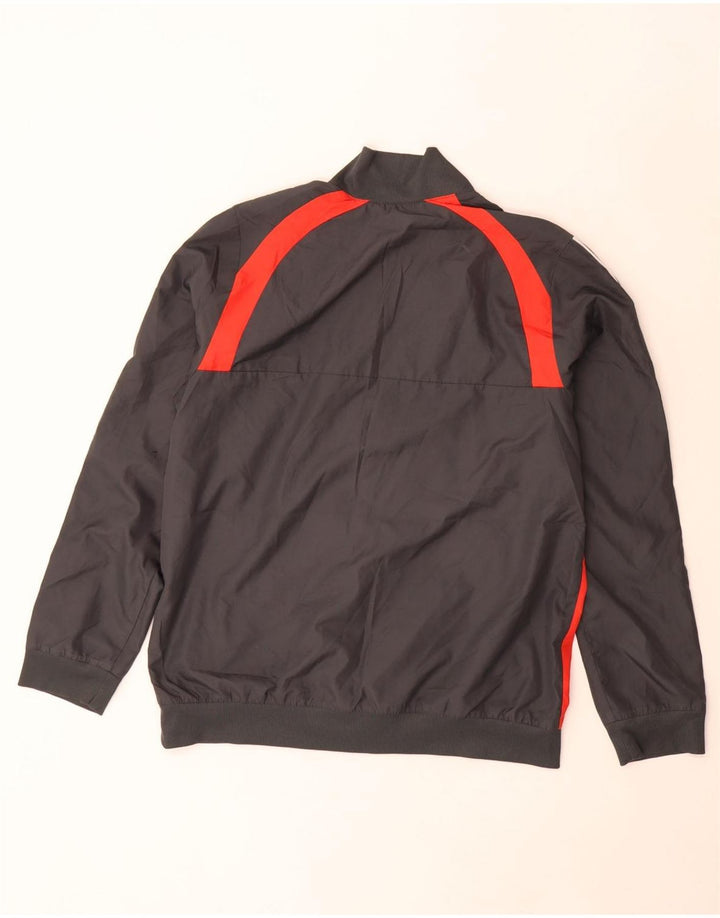 Adidas Boys Tracksuit Top Jacket 13-14 Years Black Colourblock Polyester