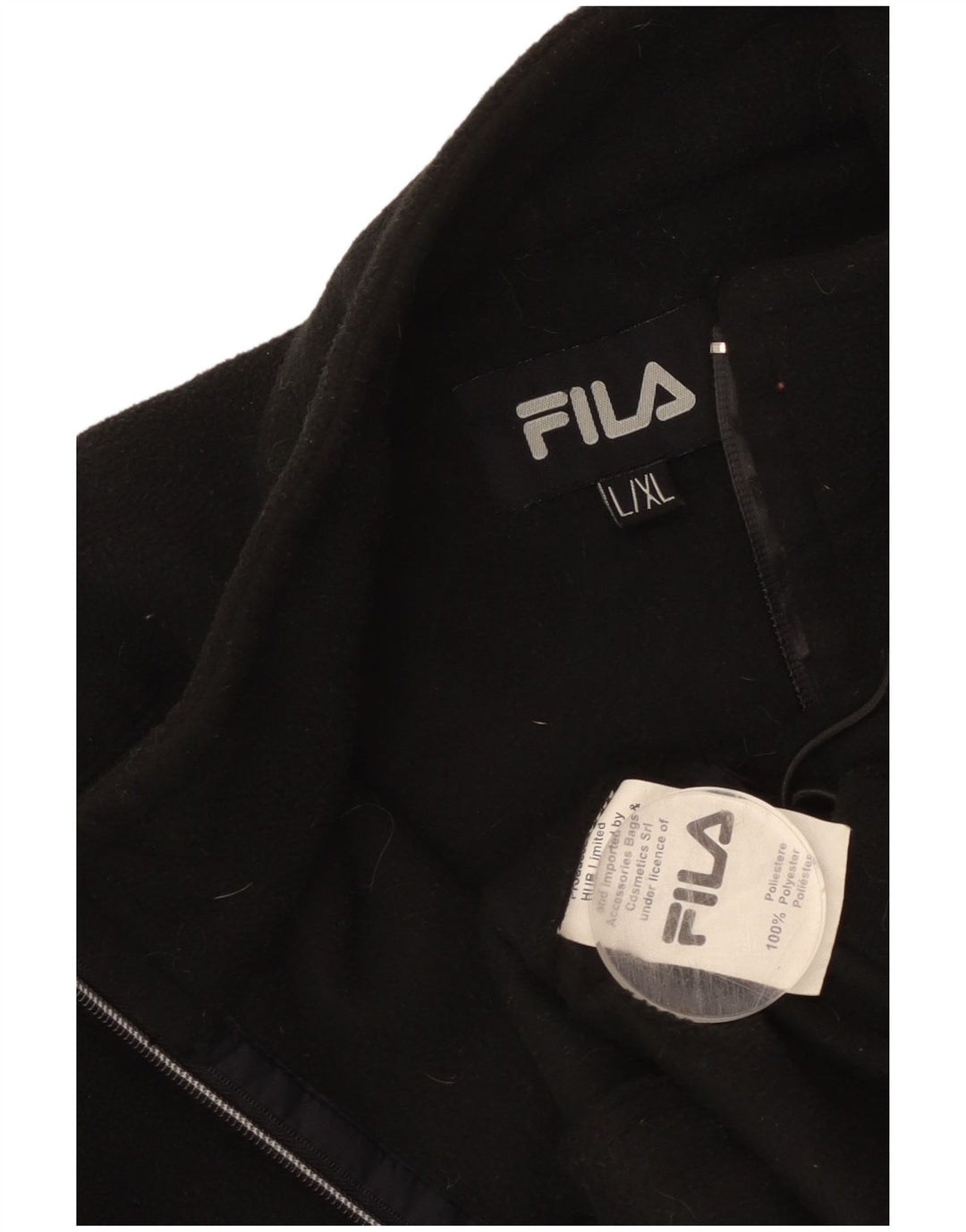FILA Mens Fleece Jacket UK 40 Large Black Polyester