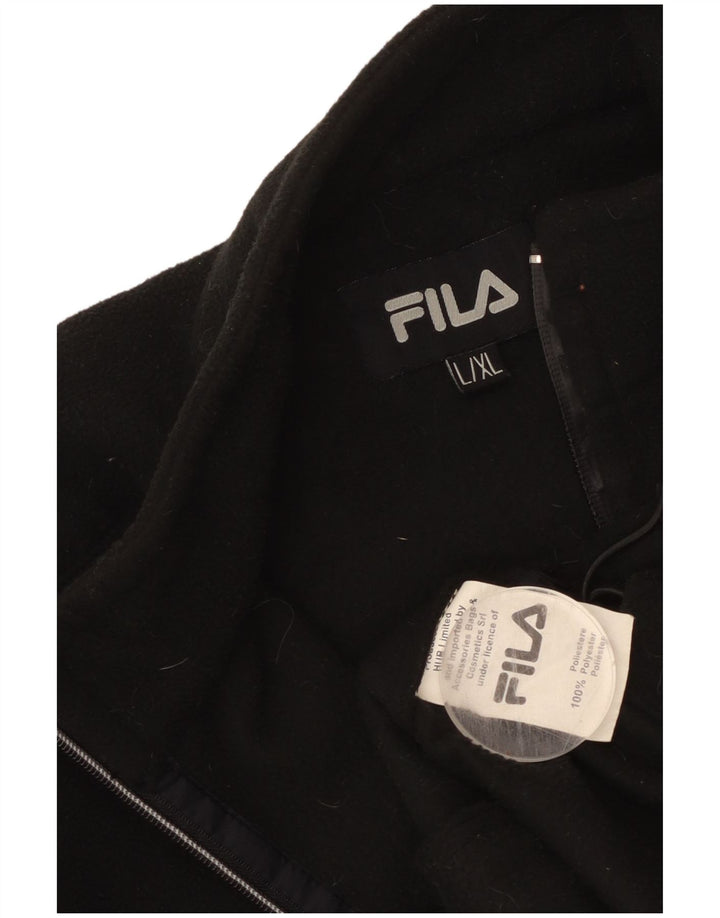 FILA Mens Fleece Jacket UK 40 Large Black Polyester