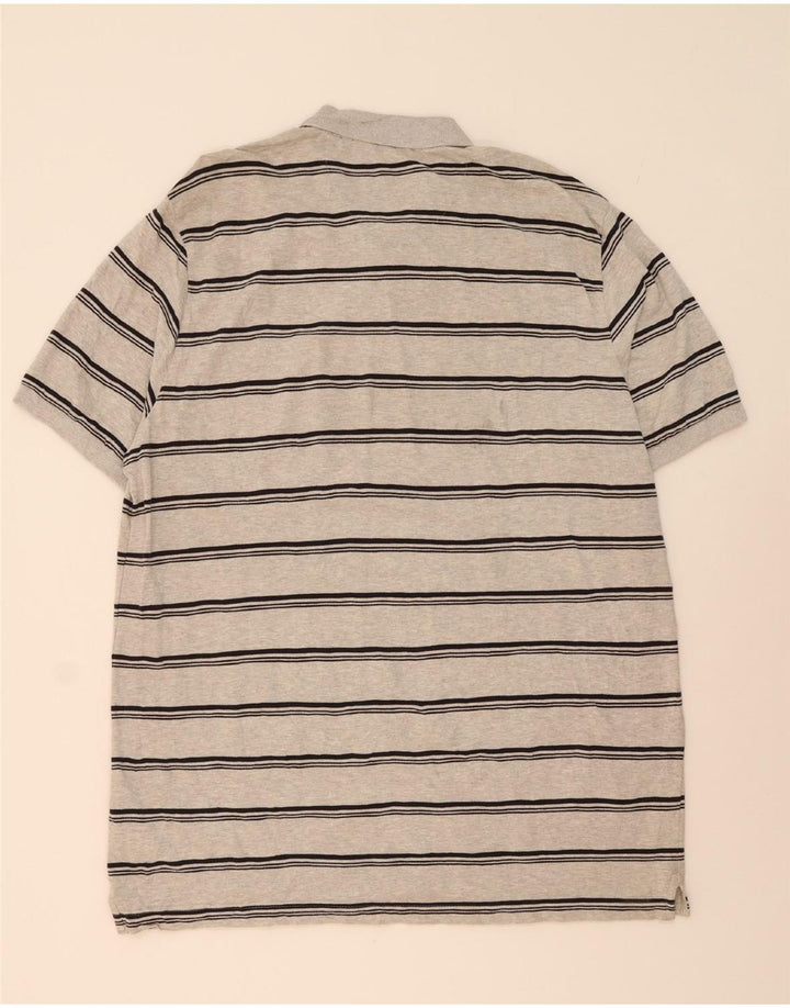 CHAPS Mens Polo Shirt XL Grey Striped Cotton Vintage Chaps and Second-Hand Chaps from Messina Hembry 