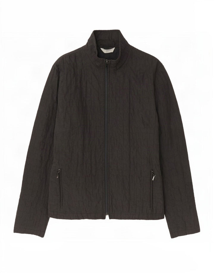 Marks & Spencer Womens Quilted Jacket UK 14 Medium Grey Polyester