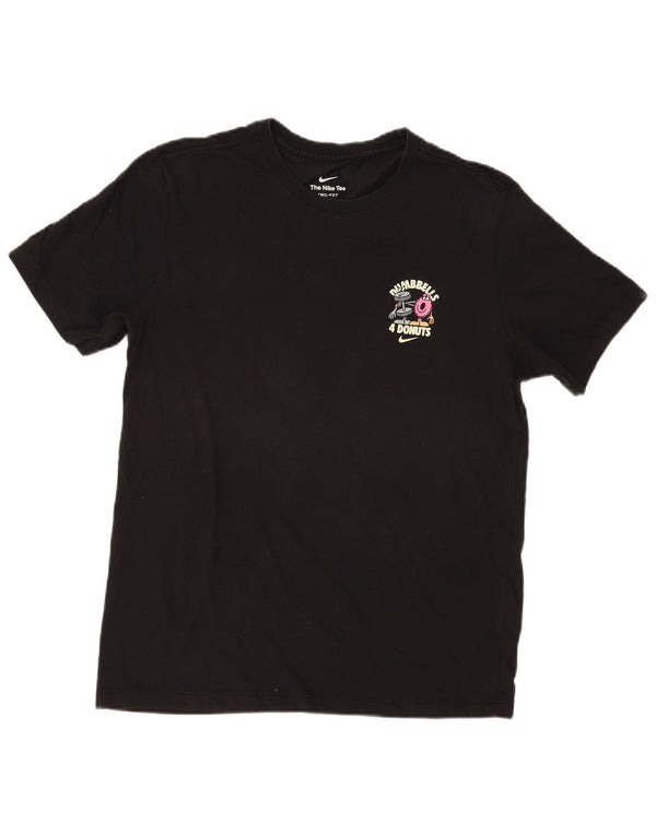 Nike Mens Dumbbells Donuts Graphic T-Shirt Top Medium Black Cotton