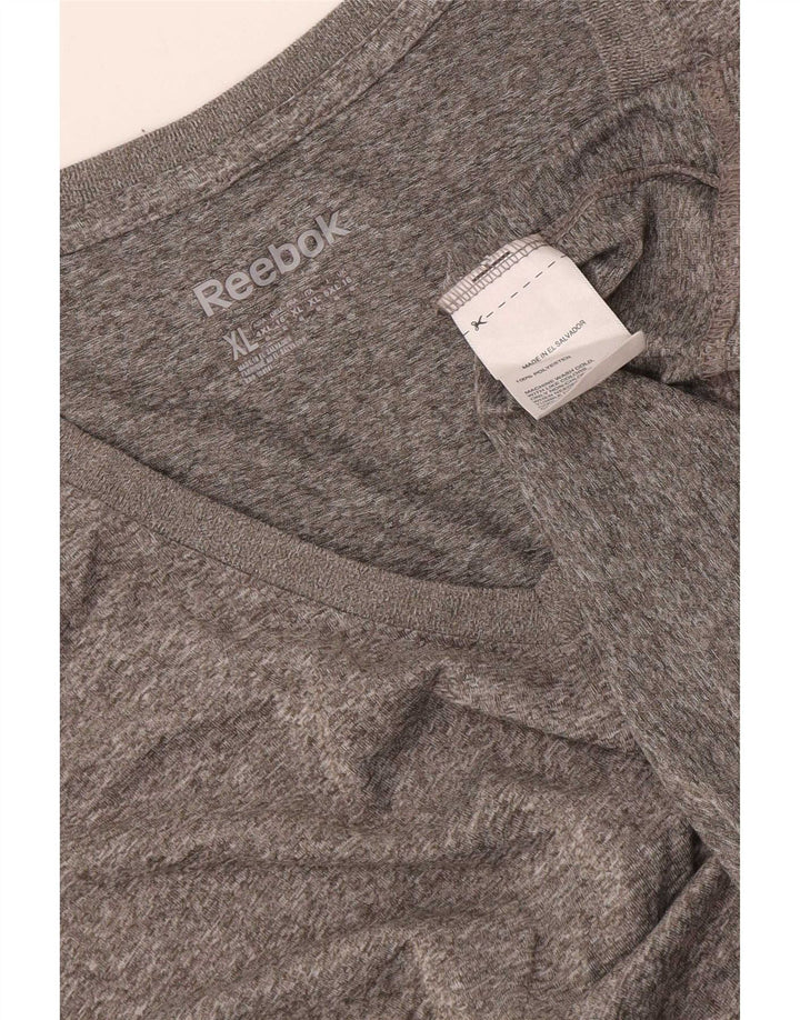 Reebok Womens T-Shirt Top UK 16 Large Grey Polyester