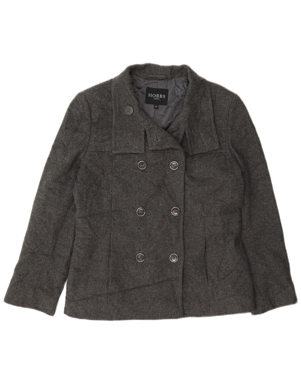 Hobbs Womens Pea Coat UK 12 Medium Grey Wool