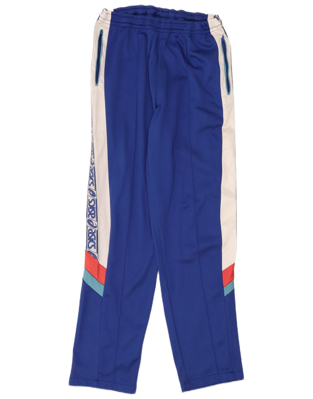ASICS Mens Graphic Tracksuit Trousers Medium  Blue Colourblock Polyamide