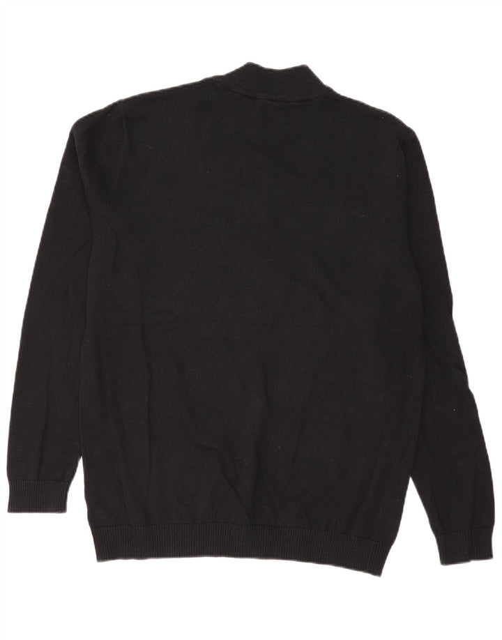 Jack & Jones Mens Turtle Neck Jumper Sweater Large Black Cotton