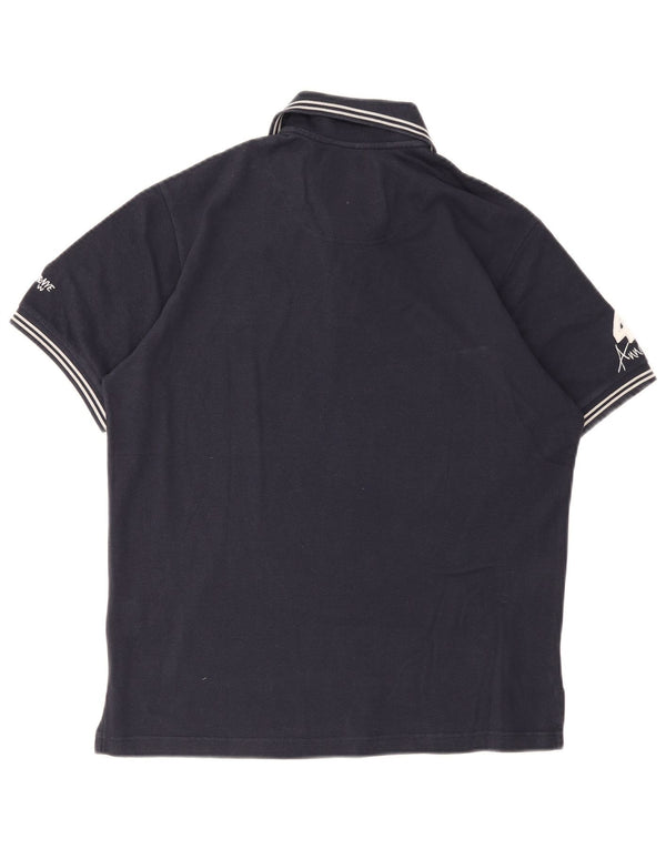 Murphy & Nye Mens Graphic Polo Shirt Medium Navy Blue Cotton