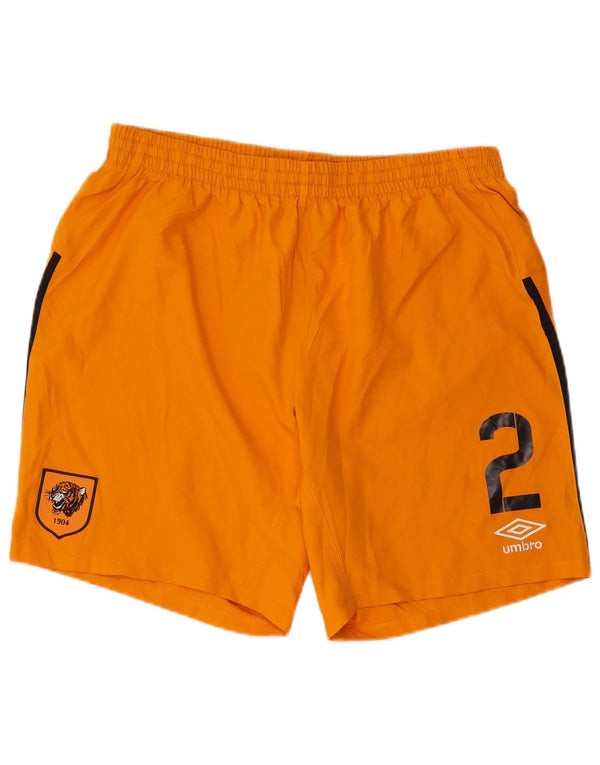 Umbro Mens Graphic Sport Shorts XL  Orange Colourblock Polyester