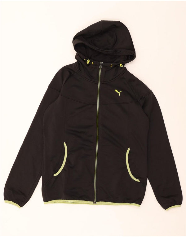 PUMA Womens Zip Hoodie Sweater UK 14 Medium Black