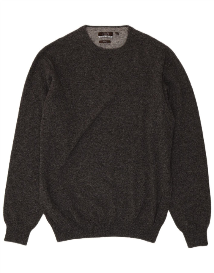 E.B. Company Mens Crew Neck Jumper Sweater Medium Grey Merino Wool
