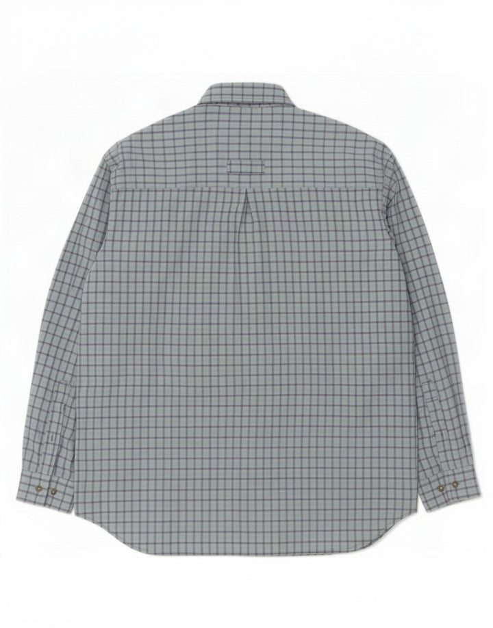 Columbia Mens Shirt Large Blue Check Polyester
