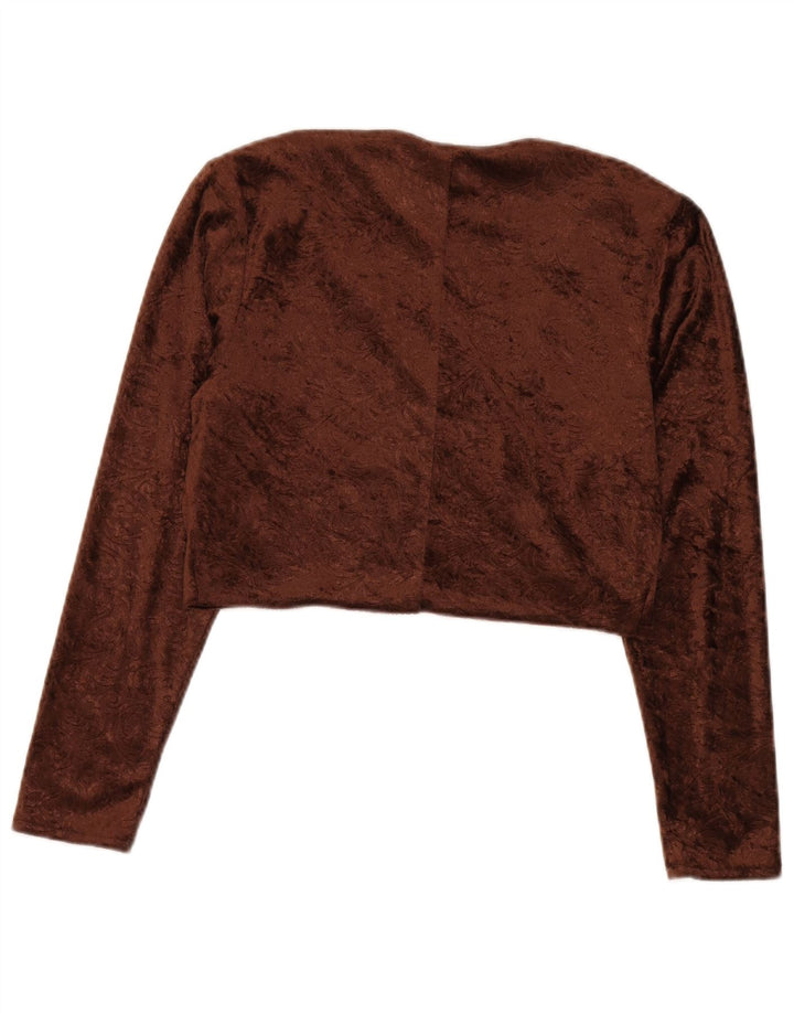 Vintage Womens Velvet 2 Piece Set UK 12 Medium  Brown Paisley