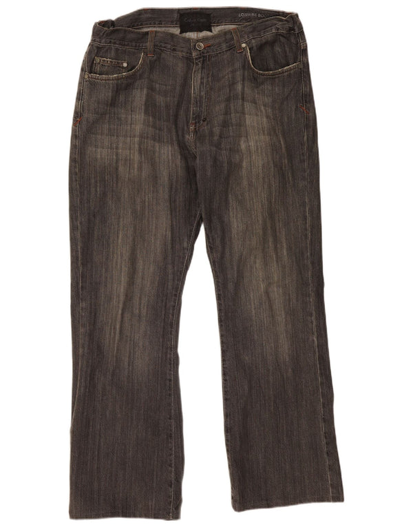 CALVIN KLEIN Mens Bootcut Jeans W36 L30 Black Cotton