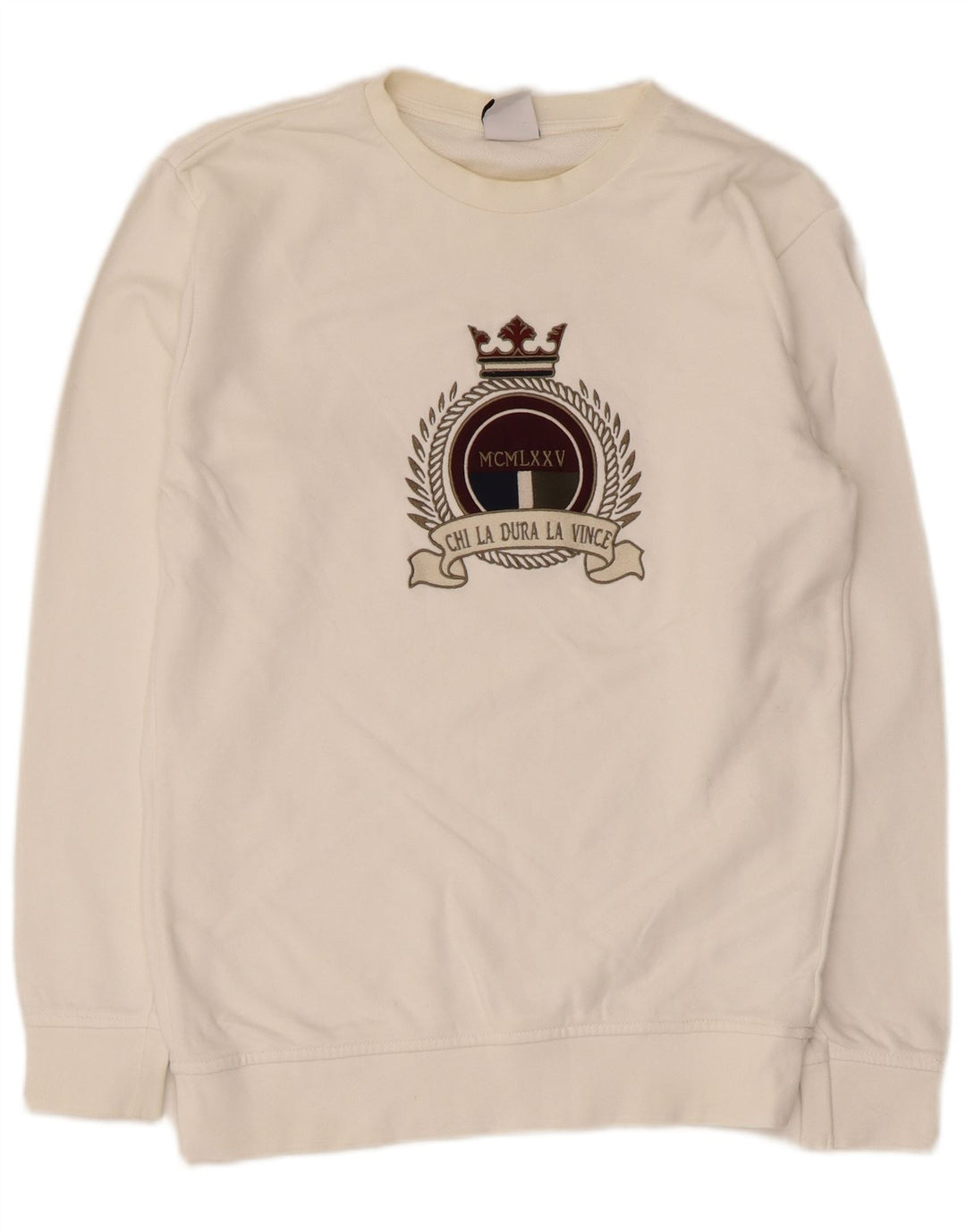 Zara Mens Graphic Sweatshirt Jumper Small White Cotton